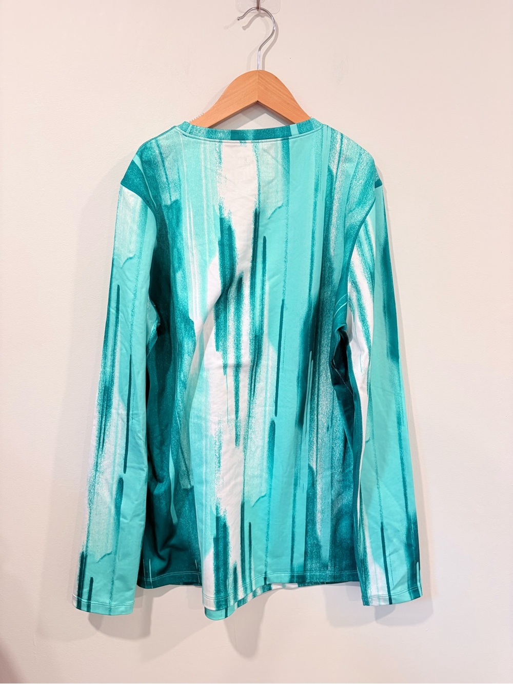 Under Armour ColdGear Fitted Long Sleeve Running Top Teal Print Size L - Picture 3 of 7